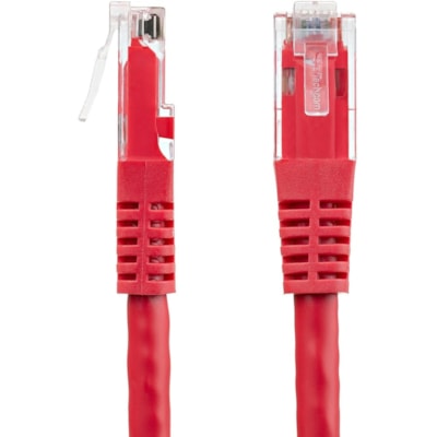 StarTech.com 7ft CAT6 Ethernet Cable - Red Molded Gigabit - 100W PoE UTP 650MHz - Category 6 Patch Cord UL Certified Wiring/TIA - 7ft Red CAT6 Ethernet cable delivers Multi Gigabit 1/2.5/5Gbps & 10Gbps up to 160ft - 650MHz - Fluke tested to ANSI/TIA-568-2.D Category 6 - 24 AWG stranded 100% copper U livers Multi Gigabit 1/2.5/5Gb ps & 10Gbps up to 16