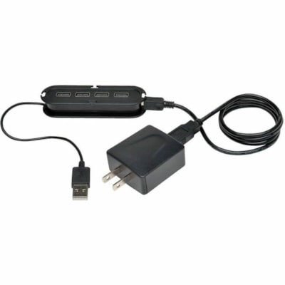 Tripp Lite series 4-Port USB 2.0 Hi-Speed Ultra-Mini Hub with Power Adapter - USB - 480 MB/s - External - 4 USB Port(s) - 4 USB 2.0 Port(s) - PC, Mac 100-240V - USB A - Link multip le USB devices to 1