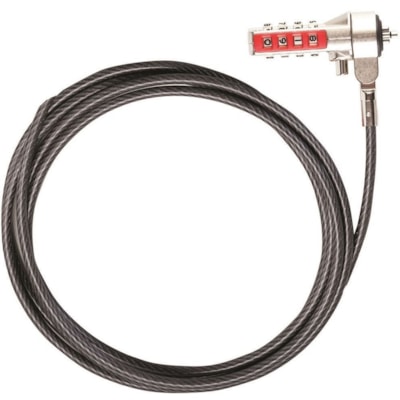 Targus - Câble de verrouillage à combinaison réinitialisable DEFCON T-Lock - 6,5 pi (1,98 m)) Cable - Réinitialisable - 4-chiffres - Fermeture à combinaison - Noir - Acier galvanisé À COMBINAISON  TARGUS 