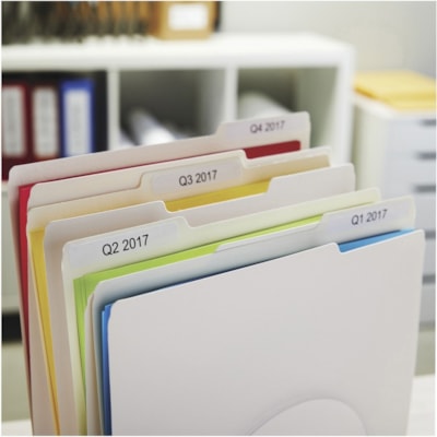Dymo 30327 Labelwriter File Folder Labels - x 9/16" (14.22 mm) Width x 3 7/16" (87.12 mm) Length - Roll - Direct Thermal - White - 130 / Roll - 2 / Box 130 LABELS/ROLL 2 ROLLS/BX DYMO COSTAR