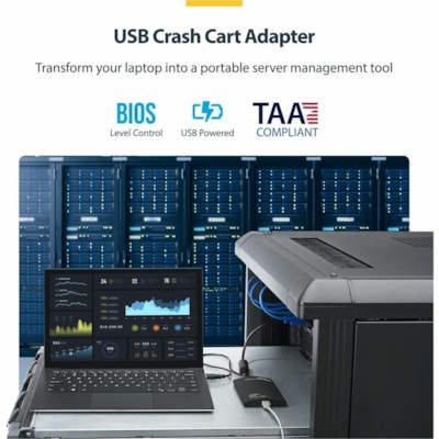 StarTech.com KVM Console to USB 2.0 Portable Laptop Crash Cart Adapter, Compact Notebook/Netbook KVM to USB Portable KVM Console, TAA - Turn any laptop into a console for headless servers, PCs, ATMs, kiosks and more - usb crash cart adapter - laptop crash cart - laptop kvm console -portable crash ca USB 2.0 Portable Laptop Crash Cart Adapter turns y