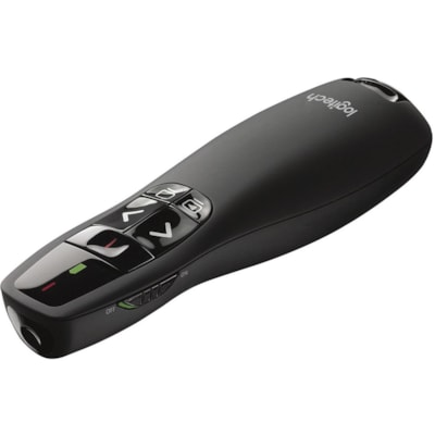 Logitech R400 Wireless Presenter - Laser - Wireless - 49.21 ft (15000 mm) - Radio Frequency - 2.40 GHz - Black - USB - 1 Each  