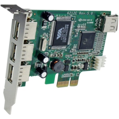 StarTech.com 4-port PCI Express LP USB Adapter Card - Add 4 USB 2.0 ports to your low profile/small form factor computer through a PCI Express expansion slot - pci express usb 2.0 card - pci-e usb 2.0 card - pcie usb 2.0 card  BOPT 