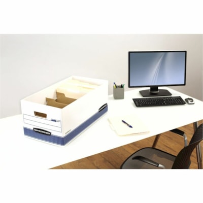 Bankers Box R-Kive® DividerBox(tm) - Letter - Internal Dimensions: 12" (304.80 mm) Width x 15" (381 mm) Depth x 10" (254 mm) Height - External Dimensions: 12.8" (323.85 mm) Width x 16.5" (419.10 mm) Depth x 10.4" (263.65 mm) Height - Media Size Supported: Letter - 3 Dividers - Lift-off Closur COMPARTMENTS LIFTOFF LID HOLDS UP TO 850LBS 65%REC.59% PCW