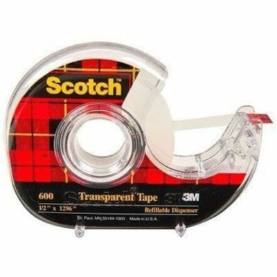 Scotch Multipurpose Adhesive Tape - 36.1 yd (33 m) Length x 0.47" (12 mm) Width - Transparent - For Multipurpose - 1 Roll 12.7MM X 32.9M 