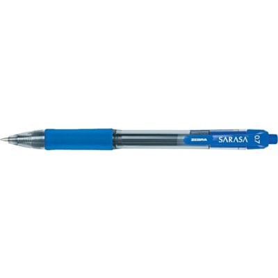 Zebra SARASA dry X20 Retractable Gel Pen - 0.7 mm (0.03") Medium Pen Point - Refillable - Retractable - Blue Ink - Pigment-based - Translucent Barrel - 1 / Box W/RUBBER GRIP 