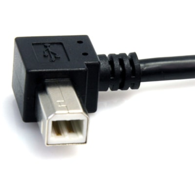 StarTech.com 3 ft A Right Angle to B Right Angle USB Cable - M/M - Connect USB 2.0 peripherals to your computer, for installation in narrow spaces - USB A to B Cable - 3ft Right Angle USB Cable - 3 ft Angled USB Cable - 3 foot USB Cable Male to Male - USB Cable 2.0 - 1x USB A Male, 1x USB B Male M/M  CABL 