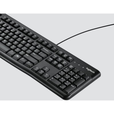 Logitech K120 Plug-and-Play USB Keyboard - Cable Connectivity - USB Interface - Rugged - English - PC - Black  