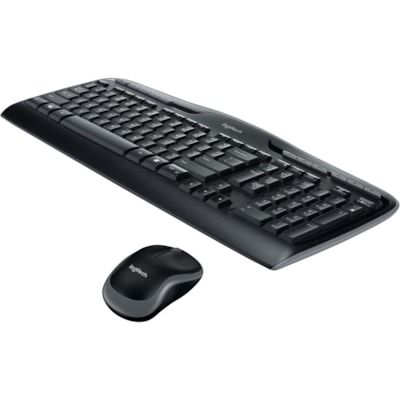 Logitech MK320 Wireless Desktop Combo with Media Shortcuts - USB Wireless RF 2.40 GHz Keyboard - 115 Key - Black - USB Wireless RF Mouse - Optical - Scroll Wheel - Black - Multimedia, Calculator, Media Player, Email Hot Key(s) - AA, AAA - Compatible with Computer for PC - 1 Each DESKTOP KEYBOARD AND MOUSE SET 