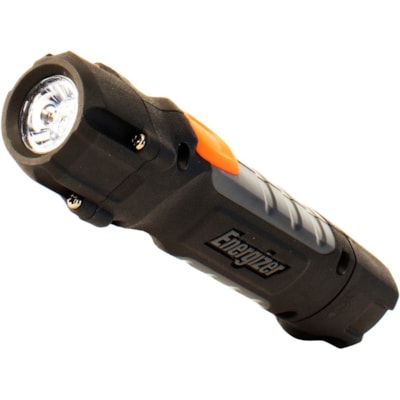 Energizer Hard Case Professional Task Light LED Flashlight - 3 x LED - 300 lm Lumen - 2 x AA - Battery - Acrylonitrile Butadiene Styrene (ABS), Steel, Rubber - Drop Resistant, Weather Proof, Water Resistant, Knock Resistant - Black, Dark Gray - 1 / Pack PROFESSIONAL SMALL LED BULB 2 BATTERIES INCLUDED