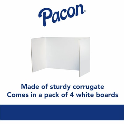 Pacon - Écran de confidentialité 3782 - largeur de 48 po (1219,20 mm) x hauteur de 16 po (406,40 mm)longueur de 0,85 po (21,59 mm) - Blanc - 4 / emballage  