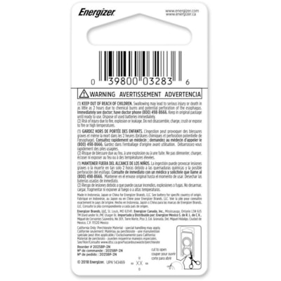 Energizer Coin Cell Lithium General Purpose Battery - For Multipurpose - 3 V DC - 2 / Pack BATTERY 2PK 