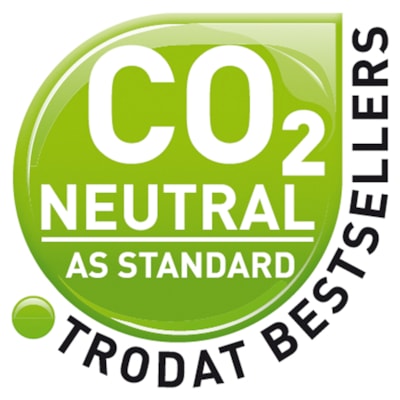 Trodat Climate Neutral 4913 Self-inking Stamp - 2.28" (58 mm) Impression Width x 0.87" (22 mm) Impression Length - Black - 1 Each ONLINE VOUCHER  5 LINES UP TO 65% POST-CONSUMER WASTE