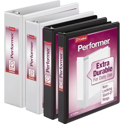 TOPS - Reliures à anneaux ronds Performer ClearVue - 1 1/2 po (38,10 mm) Capcité du classeur - format lettre - format 8 1/2 po (215,90 mm) x 11 po (279,40 mm) - 350 Capacité en feuilles - largeur de dos 1 3/5 po (40,64 mm) - 3 Ring(s) - Fastener(s) : Anneau rond - Pocket(s) : 2, À CARDINAL PERFORMER CLEARVUE RR 