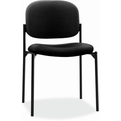 Basyx by HON - Chaise d'invité empilable Scatter - Seat Color Noir - Tissu, Polyester Seat Material - Back Color Noir - Tissu, Polyester Back Material - Frame Color Noir - Acier tubulaire Frame Material - Quatre pieds Base - 1 chaque SANS BRAS  EMPILABLE 