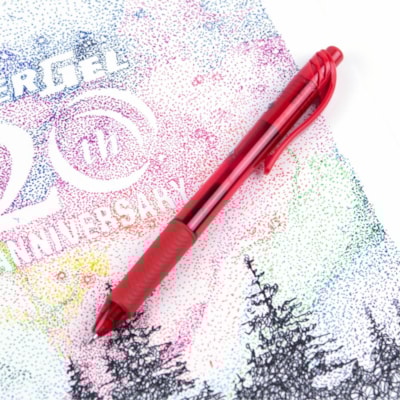 EnerGel-X Retractable Gel Roller, (0.7mm) Metal Tip, Red Ink - Pentel EnerGel X Retractable Liquid Gel Rollerball Pen, Everyday Writing, Office Supplies, School Supplies, 0.7mm Medium Point, Red Ink ROLLER BALL PENS 