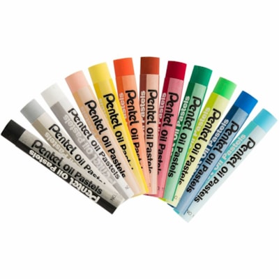 Pentel Arts Oil Pastels - 12 Colour Set - Pentel Arts Oil Pastels, AP Certified Non-Toxic, Artist Quality, Safe for at Home or in the Classroom, 12 Colours  