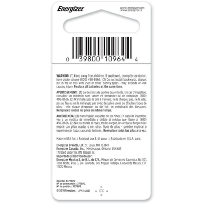 Energizer 377 Watch/Electronic Battery - For Multipurpose - 1.55 V DC - 1 Each SILVER OXIDE BUTTON CELL BATTERY
