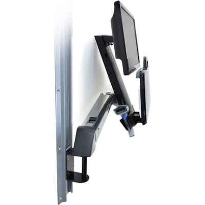 Ergotron StyleView 45-273-026 Multi Component Mount for Flat Panel Display, Keyboard, CPU - Polished Aluminum - Height Adjustable - 1 Display(s) Supported - 24" Screen Support - 29 lb (13154.18 g) Load Capacity - 75 x 75, 100 x 100 - VESA Mount Compatible - Plastic Sit-Stand Combo System with Sm all CPU Holder (poli