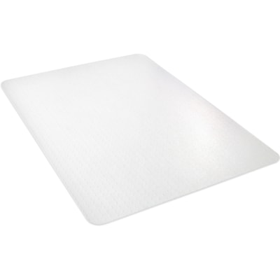 Deflecto EconoMat Chair Mat - Carpeted Floor - 53" (1346.20 mm) Length x 45" (1143 mm) Width x 0.063" (1.59 mm) Thickness - Rectangular - Polycarbonate - Clear - 1 Each STUDDED FOR ALL PILES 