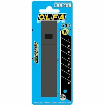 Olfa 10 ultra sharp heavy-duty blades in a plastic case. Blister packed - Heavy Duty - Black - 10 Blister Pack ULTRA-SHARP FOR CL L-1 L-2 LA-X SL-1