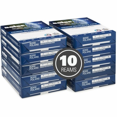 Polaris - Papier à usage multiple - 97 Luminosité - format lettre - 8 1/2 po (215,90 mm) x 11 po (279,40 mm) - 24 lb (10886,22 g) Poids de Base - Standard - Sans bourrage, Double face, Technologie ColorLok, Sans acide - Blanc - 5000 Feuilles - 500 Feuilles per rame 8.5X11 BLANC 
