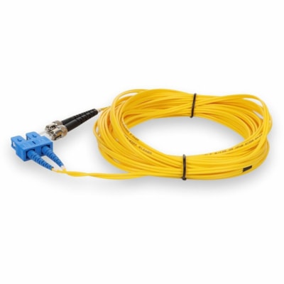 AddOn 5m ST to SC Yellow OS2 Duplex OFNR (Riser-Rated) SMF Fiber Patch Cable - Fiber Optic for Network Device - 5m - 2 x ST Male Network - 2 x SC Male Network - Yellow  CABL 