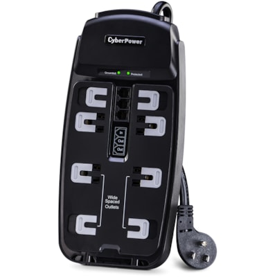 CyberPower CSP806T Professional 8-Outlets Surge Suppressor 6FT Cord and TE - Plain Brown Boxes - 8 x NEMA 5-15R - 2250 J - 125 V AC Input - 125 V AC Output - 120 kA - 6 ft (1.83 m) PROFESSIONAL SERIES CSP806T 