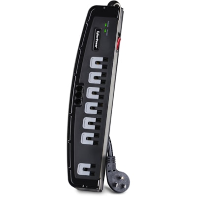 CyberPower CSP708T Professional 7-Outlets Surge Suppressor 8FT Cord and TEL - Plain Brown Boxes - 7 x NEMA 5-15R - 1650 J - 125 V AC Input - 125 V AC Output - 75 kA - 8 ft (2.44 m) PROFESSIONAL SERIES CSP708T 