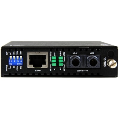 StarTech.com 10/100 Mbps Multi Mode Fiber Media Converter ST 2 km - Convert and extend a 10/100 Mbps Ethernet connection up to 1.2 miles/2km over Multi Mode ST fiber - fiber converter - ethernet media converter - fibre converter - 10/100 media converter - utp to fiber ps Ethernet connection up to 1 .2 miles/2km over Mu