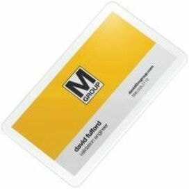 Swingline GBC UltraClear Thermal Laminating Pouches 5Mil Business Card Size 2 3/16" x 3 11/16 - Sheet Size Supported: Business Card 2.25" (57.15 mm) Width x 3.75" (95.25 mm) Length - Laminating Pouch/Sheet Size: 5 mil (0.13 mm) Thickness - for Laminator, Document - Rounded Corner - Clear - 100 / Pac BUS CARD 2 3/16"X3 11/16" 100 