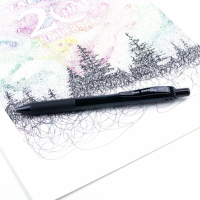 EnerGel - Stylos gel rétractables EnerGel-X - 1 mm (0,04 po) Gras Pointe de stylo - Rechargeable - Rétractable - Ink Noir - A base de gel - Barrel Noir - Métal Pointe - 1 chaque RETRACTABLE  REFILLABLE (NOIR)