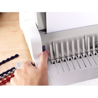 Fellowes Pulsar(tm)+ 300 Comb Binding Machine w/Starter Kit - CombBind - 300 Sheet(s) Bind - 20 Punch - Letter - 5.13" (130.30 mm) Height x 18.13" (460.50 mm) Width x 15.38" (390.65 mm) Depth - White, Black Binding Machine with Binding S tarter Kit