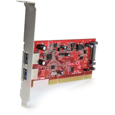StarTech.com 2 Port PCI SuperSpeed USB 3.0 Adapter Card with SATA Power - 5Gbps - Add 2 SuperSpeed USB 3.0 ports to a computer through a PCI slot - pci usb 3.0 adapter - pci usb 3.0 adapter card - pci usb 3.0 card -pci usb 3.0 controller  to a computer through a PCI s lot - pci usb 3.0 ad