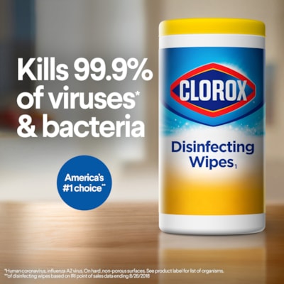 Clorox Commercial Solutions Disinfecting Wipe (Fresh Scent) - For Glass, Mirror, Wood, Acrylic, Vinyl - Fresh Scent Width - Bleach-free, Phosphate-free, Kill Germs, Disinfectant - 75 / Tub - 1 Each FRESH SCENT 