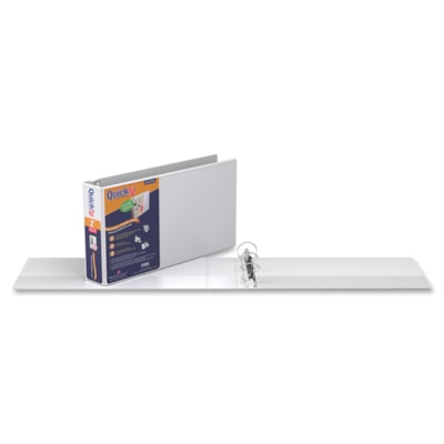 QuickFit - Reliure Deluxe QuickFit à anneaux ronds pour tableur juridique - 2 po (50,80 mm) Capcité du classeur - format légal - format 8 1/2 po (215,90 mm) x 14 po (355,60 mm) - 475 Capacité en feuilles - 3 Ring(s) - Fastener(s) : Anneau rond - Pocket(s) : 2, Avant et arri HEAVY-DUTY COMMERCIAL GRADE CO 