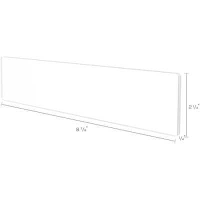 Deflecto - Porte-nom de cubicle - largeur de 8,50 po (215,90 mm) x hauteur de 2 po (50,80 mm) - Rectangulaire Forme - Fixation Murale - Insérable, Magnétique - Plastique - clair - 1 chaque CHARGE PAR LA HAUT 8-1/2" X 2" - CLAIR