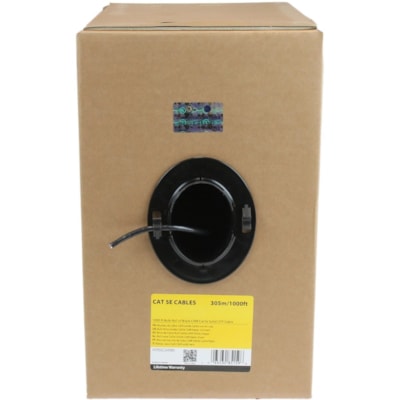 StarTech.com Bulk Cat 5e Ethernet Cable - 1000 ft. (304,8m) - Solid - CMR-Rated - Black  - 1000 ft. (304,8m) Black 4 Pair UTP Cat5e cable for 1000 Mbps networks - High-quality copper conductors - Keep Near End Crosstalk (NEXT) within acceptable limits - For where CMR fire rating is required - 350 MH ions in applications requiring  CMR-rated cable - B