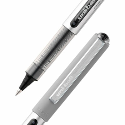uniball¿ Vision Rollerball Pens - 0.7 mm (0.03") Fine Pen Point - Black Ink - Pigment-based - 1 Each VISION INK WINDOW UNI-FLOW WATER/FADE PROOF DISPOSABLE