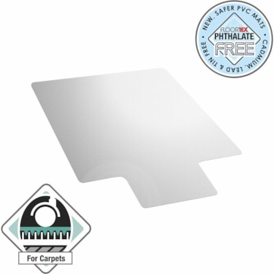 Floortex Computex® Anti-Static Vinyl Lipped Chair Mat for Carpets up to 3/8" - 36" x 48" - Carpeted Floor, Carpet, Electrical Equipment - 48" (1219.20 mm) Length x 36" (914.40 mm) Width x 0.110" (2.79 mm) Depth x 0.110" (2.79 mm) Thickness - Lip Size 10" (254 mm) Length x 20" (508 mm) Width - Li GRIPPER BACK FOR CARPET TO 3/8 PROTECT COMPUTERS FROM STATIC