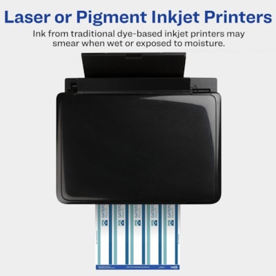 Avery® Durable White Wraparound Labels 9-3/4" x 1-1/4" , Permanent Adhesive, for Laser and Inkjet Printers - Waterproof - 9 3/4" (247.65 mm) Width x 1 1/4" (31.75 mm) Length - Permanent Adhesive - Rectangle - Inkjet, Laser - Matte - White - Film - Water Resistant - Print-to-the Edge, Permanent A 1 1/4" X 9 3/4" 40 LABELS  WHITE  WATER-RESIST