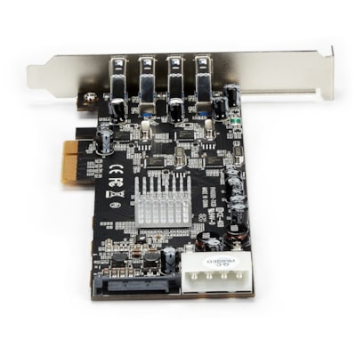 StarTech.com 4 Port PCI Express (PCIe) SuperSpeed USB 3.0 Card Adapter w/ 4 Dedicated 5Gbps Channels - UASP - SATA/LP4 Power - Add four USB 3.0 ports with four independent channels, LP/SATA power, and charging support to your PC through a PCI Express slot - 4 Port PCIe SuperSpeed USB 3.0 Card w/ 4 D ur independent channels  LP/SA TA power  and chargi