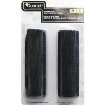 Quartet Magnetic Microfibre Whiteboard Eraser, 2-Pack - 12" (304.80 mm) Width x 12" (304.80 mm) Length - Used as Dust Remover, Ink Remover - Magnetic, Washable - Black - MicroFiber - 2 / Pack 12" X 12" CLOTHS  2/PK 