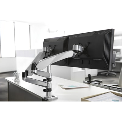 3M Mounting Arm for Flat Panel Display - Silver - Height Adjustable - 20 lb (9071.85 g) Load Capacity - 1 Each SILVER 