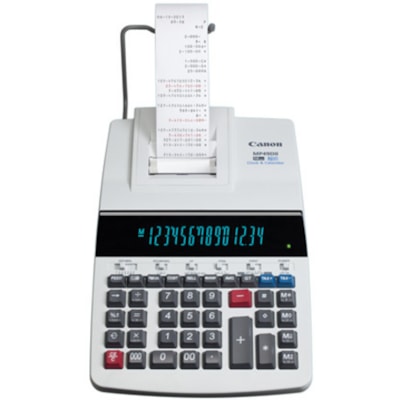 Canon MP49DII Printing Calculator - Dual Color Print - Ribbon - Black/Red Print - 4.8 lps - Heavy Duty, Extra Large Display, Auto Power Off, Clock, Calendar, Sign Change, Item Count, Power Save Mode - 14 Digits - Fluorescent - AC Supply Powered - 3.4" Height x 8.9" Width x 14.1" Length - Desktop 14-DIGIT DISPLAY 