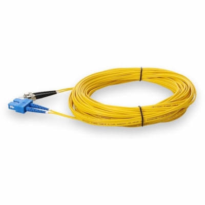 AddOn 15m ST to SC Yellow OS2 Duplex OFNR (Riser-Rated) SMF Fiber Patch Cable - 49.2 ft (15 m) Fiber Optic Network Cable for Network Device - First End: 2 x SC Network - Male - Second End: 2 x ST Network - Male - Patch Cable - Riser, OFNR - 9/125 µm - Yellow - 1.0  CABL 