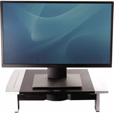 Fellowes Office Suites Monitor Riser - Up to 21" (533.40 mm) Screen Support - 80 lb (36287.39 g) Load Capacity - 4.19" (106.43 mm) Height x 19.88" (504.95 mm) Width x 14.06" (357.12 mm) Depth - Desktop - High Performance Steel (HPS) - Black, Silver MONITOR RISER 