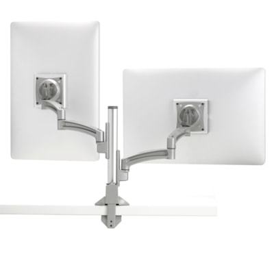 Chief KONTOUR K2C220S Desk Mount for Flat Panel Display - Silver, Gray - Height Adjustable - 10" to 30" Screen Support - 44 lb (19958.06 g) Load Capacity - 75 x 75, 100 x 100 - VESA Mount Compatible - Aluminum  DISP DUAL 2L ARMS  SLV 