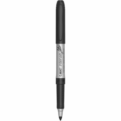 BIC Intensity Marker Fine Tip Permanent Markers, Black, 24-Count Pack, Art Supplies for Adults and Teens - 1.8 mm (0.07") Fine Marker Point - Black Ink - 24 Pack MARKING PERMANENT MARKERS 
