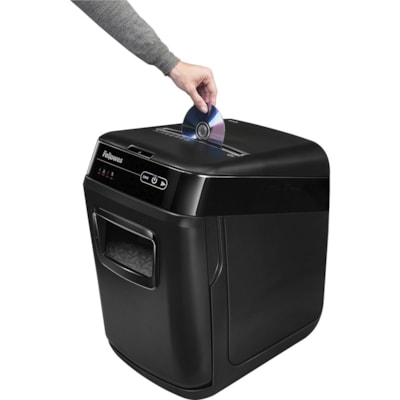 Fellowes AutoMax(tm) 200C Auto Feed Shredder - Non-continuous Shredder - Cross Cut - 10 Per Pass - for shredding Staples, Paper Clip, Credit Card, CD, DVD, Junk Mail, Paper - 0.2" (3.97 mm) x 1.5" (38.10 mm) Shred Size - P-4 - 2.20 in/s (55.88 mm/s) - 9" (228.60 mm) Throat - 12 Minute Run Time -  200 SHEET CROSS CUT 8.5 GAL SHRED SIZE 0.16MM X 1.5MM